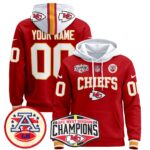 Kansas City Chiefs 2024 AFC West Division Champions Custom Pullover Hoodie – All Stitched