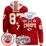 Men’s Kansas City Chiefs 2024 AFC West Division Champions Pullover Hoodie – All Stitched