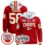Men’s Kansas City Chiefs 2024 AFC West Division Champions Pullover Hoodie – All Stitched