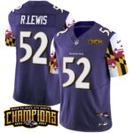 Men’s Ravens Maryland Flag Back To Back AFC North Champions Patch Vapor Limited Jersey – All Stitched