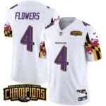 Men’s Ravens Maryland Flag Back To Back AFC North Champions Patch Vapor Limited Jersey – All Stitched