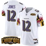Men’s Ravens Maryland Flag Back To Back AFC North Champions Patch Vapor Limited Jersey – All Stitched