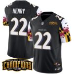 Men’s Ravens Maryland Flag Back To Back AFC North Champions Patch Vapor Limited Jersey – All Stitched