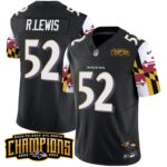 Men’s Ravens Maryland Flag Back To Back AFC North Champions Patch Vapor Limited Jersey – All Stitched