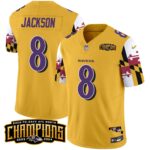 Men’s Ravens Maryland Flag Back To Back AFC North Champions Patch Vapor Limited Jersey – All Stitched