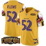 Men’s Ravens Maryland Flag Back To Back AFC North Champions Patch Vapor Limited Jersey – All Stitched