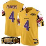 Men’s Ravens Maryland Flag Back To Back AFC North Champions Patch Vapor Limited Jersey – All Stitched