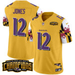Men’s Ravens Maryland Flag Back To Back AFC North Champions Patch Vapor Limited Jersey – All Stitched