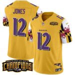 Men’s Ravens Maryland Flag Back To Back AFC North Champions Patch Vapor Limited Jersey – All Stitched