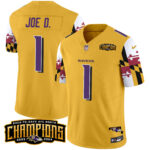 Men’s Ravens Maryland Flag Back To Back AFC North Champions Patch Vapor Limited Jersey – All Stitched